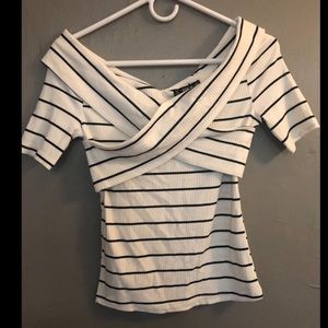 Off the shoulder stripped top